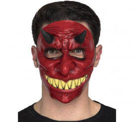 Rote Teufel Maske mit Hörnern