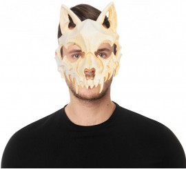 Wolfsskelettmaske aus Kunststoff für Erwachsene