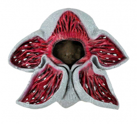 Red flower mask with latex fabric