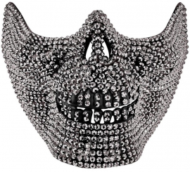 Máscara de Media Cara de Calavera con Strass