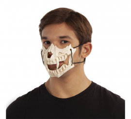 Halbgesichtsmaske Skelett Tier mit den Zähnen