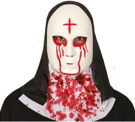 Satanic Nun Mask with Cross