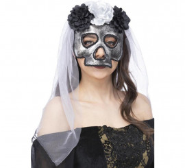 Skull Bride Mask with veil