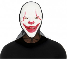 Maschera da clown assassino con tessuto in plastica