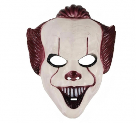 Maschera da clown con palloncino rosso