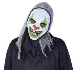 Grüne böse Clown Maske mit Licht