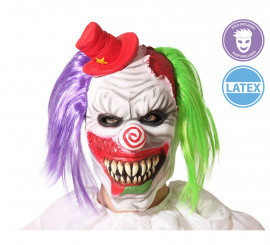 Maschera Sinister Clown con capelli Latex