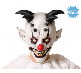 Sinister Clown Mask with Horns, Latex