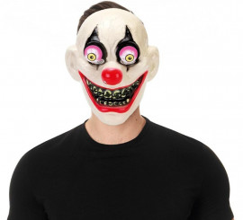 Masque de clown sinistre avec des yeux écarquillés