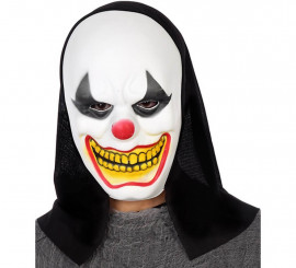 Maschera da clown spaventoso con cappuccio