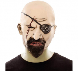 Zombie Piraten Maske mit Knopf