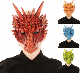 Maschera Drago Cornuto per Bambini Eva 4 Colori Assortiti 22x28x23 cm