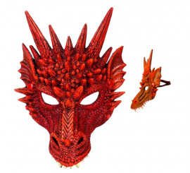 Red Dragon Mask with Horns