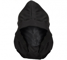 Black Mask with Hood and Luminous Eyes
