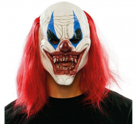 Diabolische Clown Maske mit Mähne