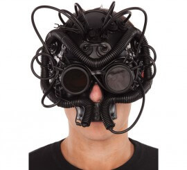 Schwarze Steampunk Maske