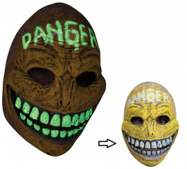 Maschera urbana di Danger Smiley con effetto neon