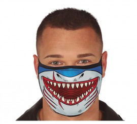 White Shark 3 Layer Fabric Mask for adults