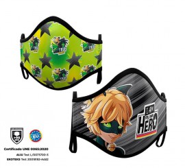 Máscara higiênica para crianças Cat Noir Pack de 2