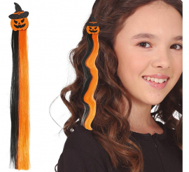 Orange and black pumpkin tuft 40 cm