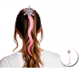 Wavy pink flake strand on clip