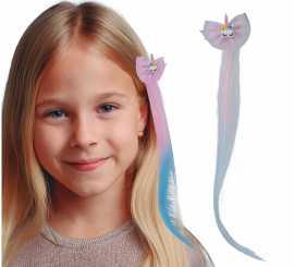 Mechón rosa con Unicornio de 35 cm