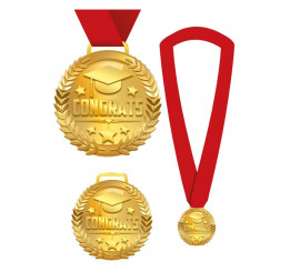 Congrats Medal with Red Ribbon