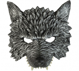 Graue Wolf-Halbmaske