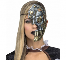 Halbe Steampunk Maske mit Kette