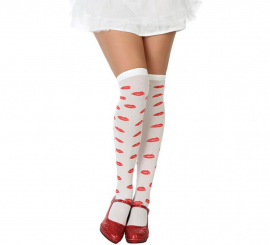 White Stockings with Red Lips