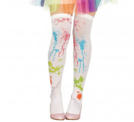 Paint stained effect tights for women