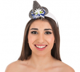 Mini sombrero Bávara gris para mujer