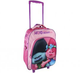 Trolls backpack with handle and wheels 31x41x13 cm