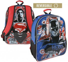 Mochila escolar reversível Batman vs Superman 31x38x13 cm