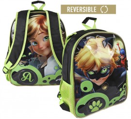 Cat Noir Reversible School Backpack 31x38x13 cm