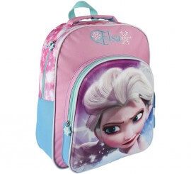 Elsa's Pink School Backpack with embossing 31x41x13 cm