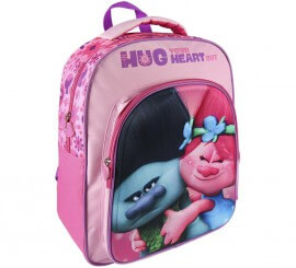 Trolls Pink School Backpack with embossing 31x41x13 cm