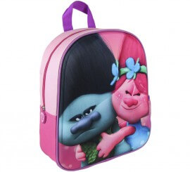 Pink Trolls Children's Backpack with relief 25x31x10 cm