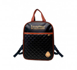 Hogwarts Quilted Black Backpack