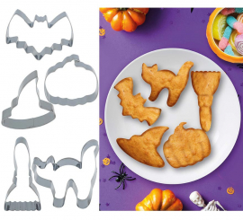 Metal Molds for 5 Halloween Cookies