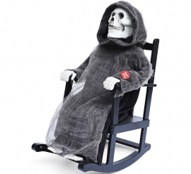 Death with Rocking Chair Animated with Light, Sound and Movement 22x30x42