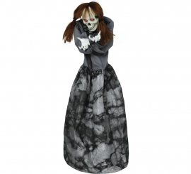 Scare Skeleton Woman with Sound Light and Movement 120cm