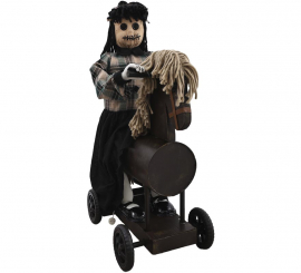 Doll on Rocking Horse with Light, Sound and Movement, 88 cm