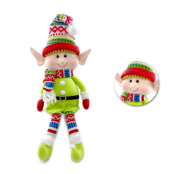 46 cm Sitting Green Elf Doll