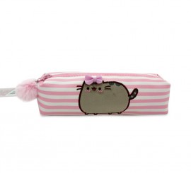 Small Elongated Rectangular Bow Tie Cat Toiletry Bag 21x6x6 cm