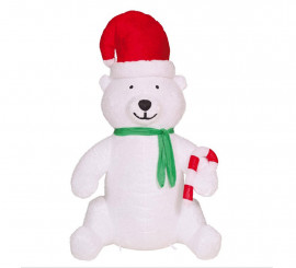 Inflatable Sitting White Bear with Light 180 cm