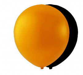 Packung mit 10 Luftballons: 5 Schwarz und Orange Halloween 25 cm