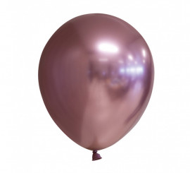 Pack of 10 30 cm Rose Gold Round Chrome Balloons