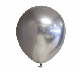 Pack of 10 30 cm Silver Round Chrome Balloons