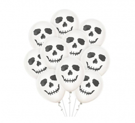 Pack of 10 Happy Ghost Balloons of 30 cm